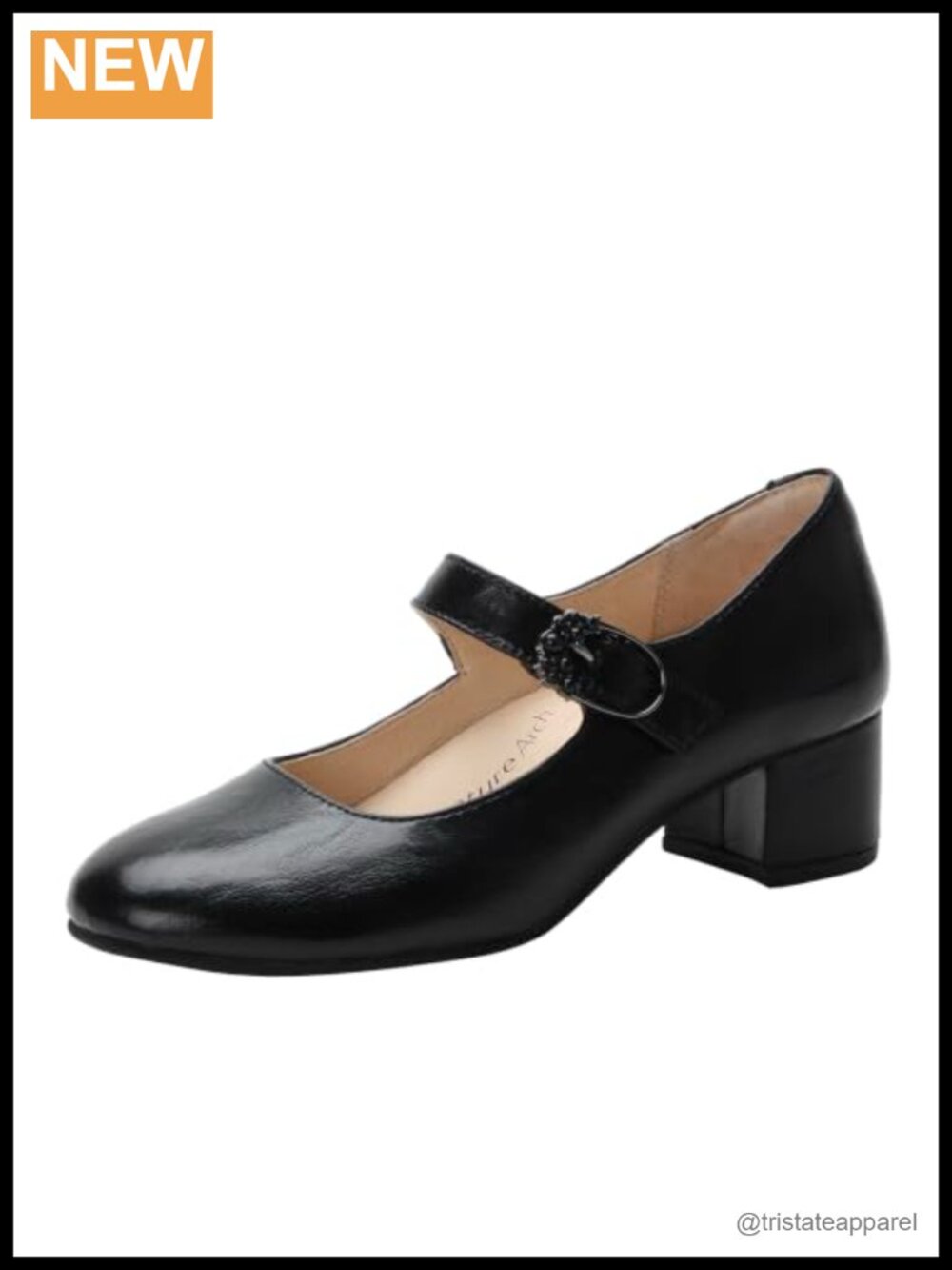 Alegria Leather Dress Mary Jane Heels with Arch Support Cushioned Low Heel